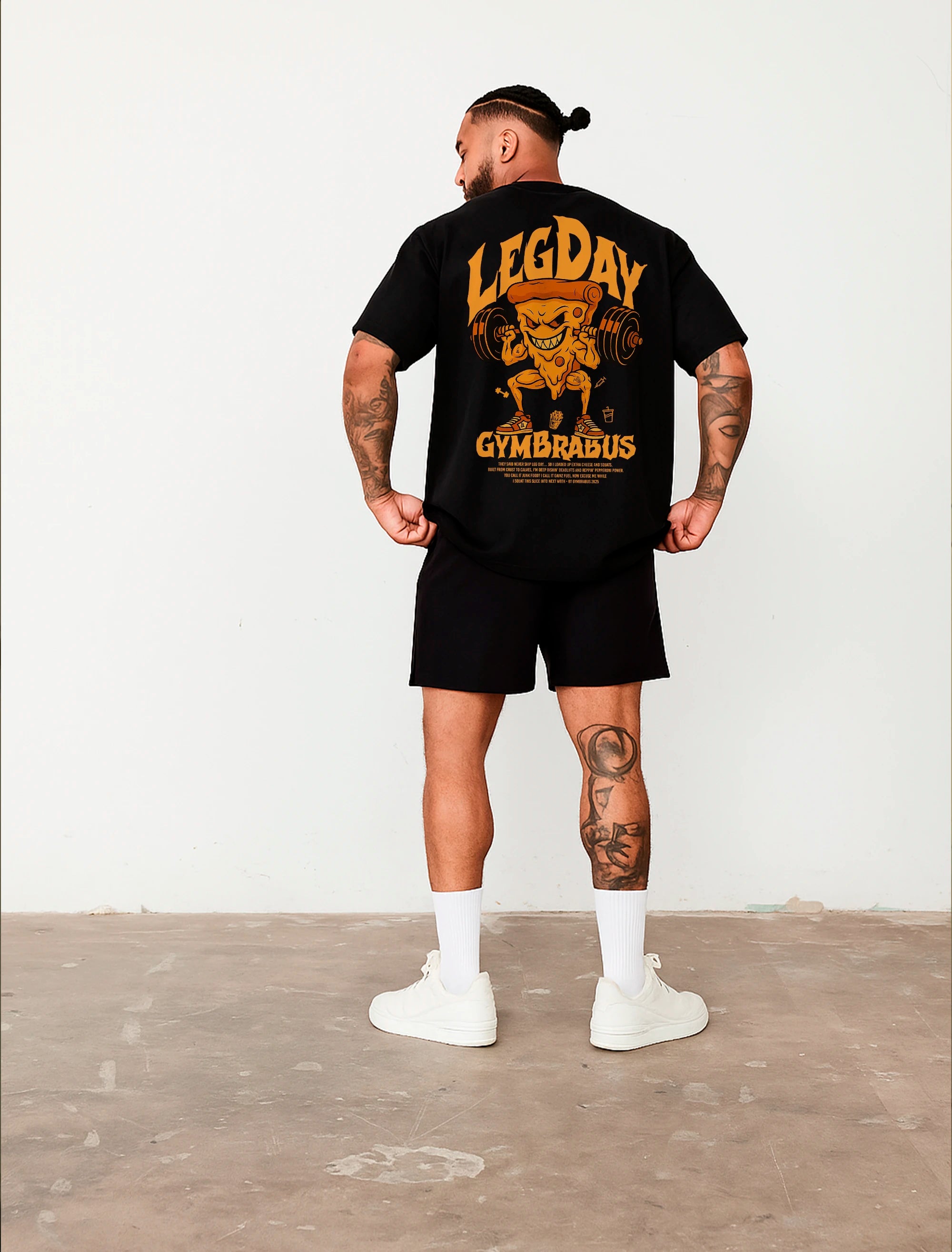 Camiseta Oversized Leg Day Pizza