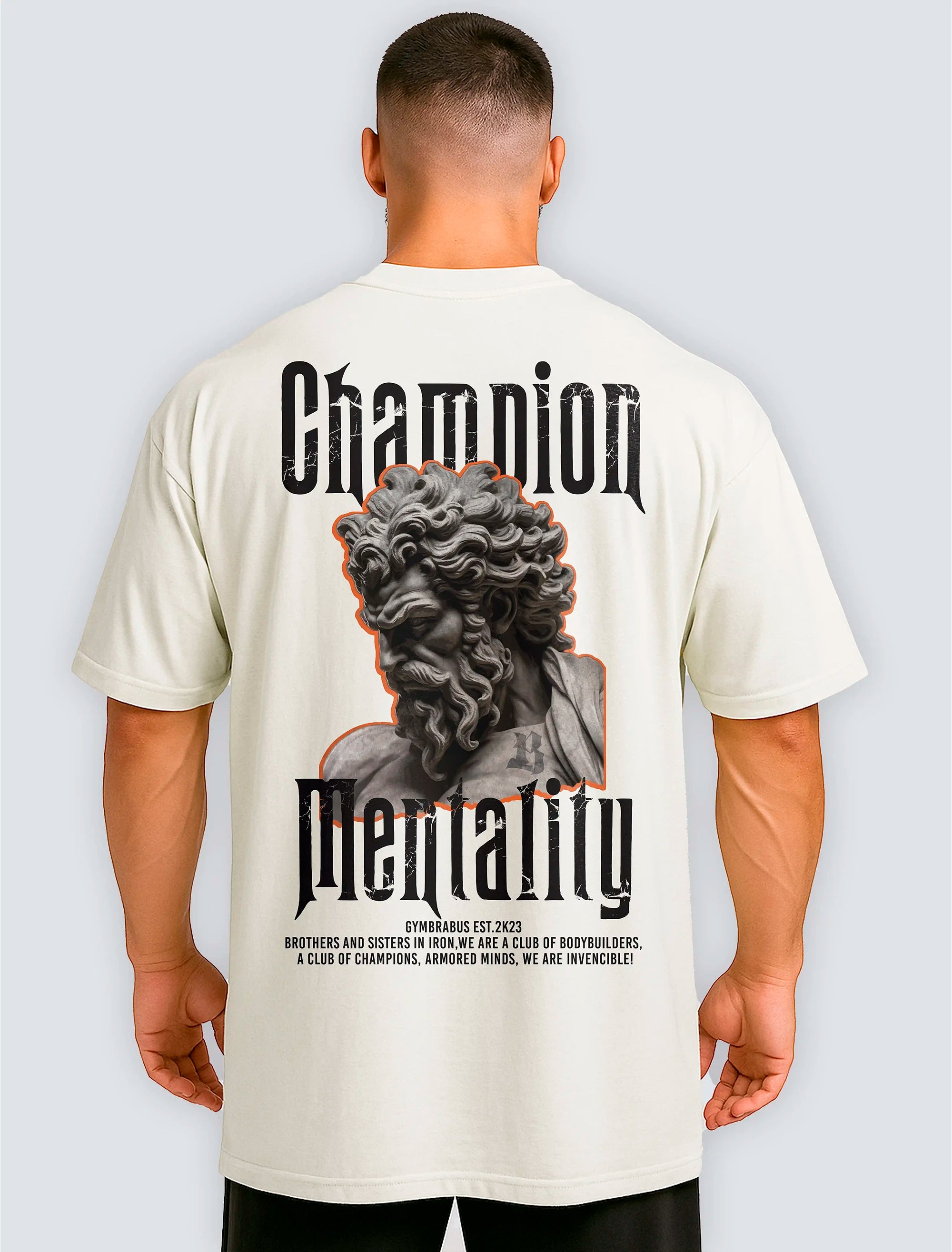 Camiseta Oversized Champion Mentality Zeus Off White