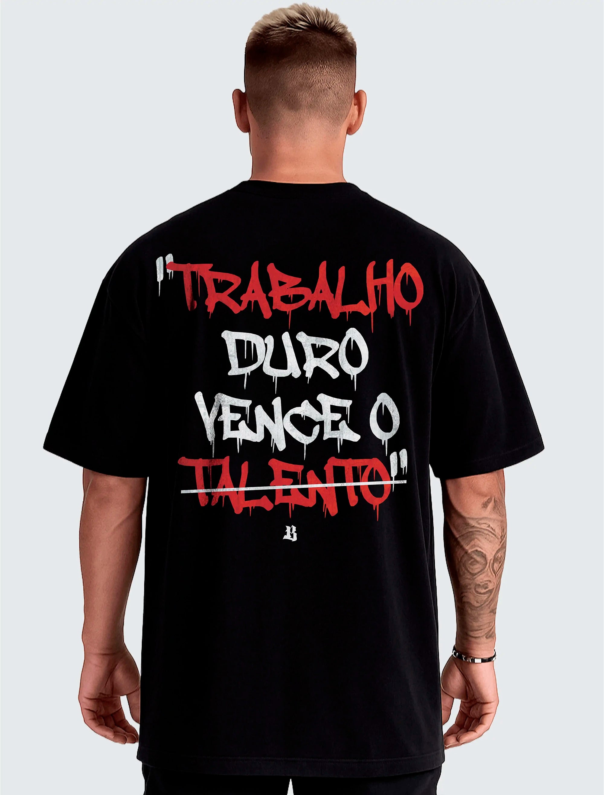 Camiseta Oversized Trabalho Duro Vence Talento Brabus