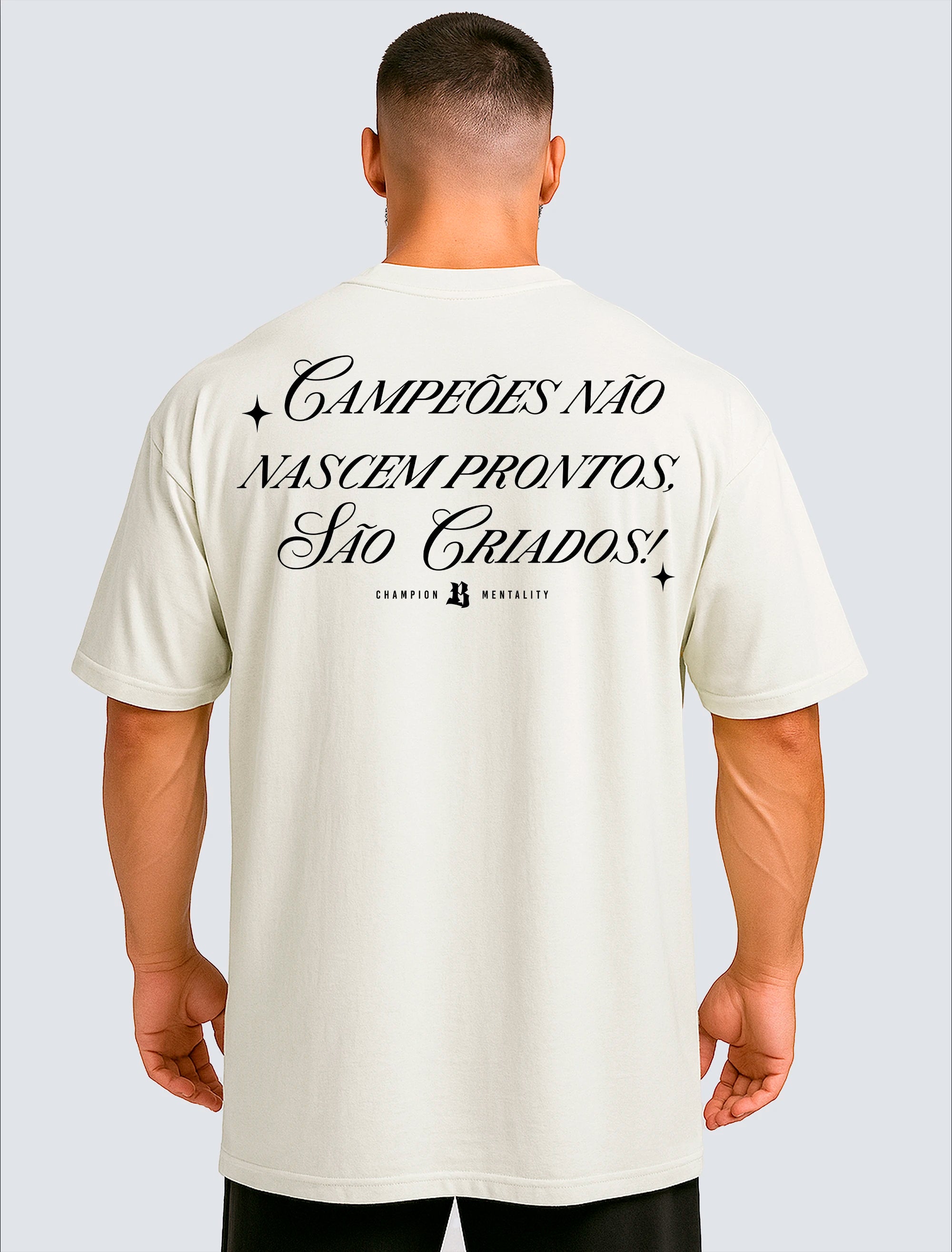 Camiseta Oversized Campeões Não Nascem Prontos Off White