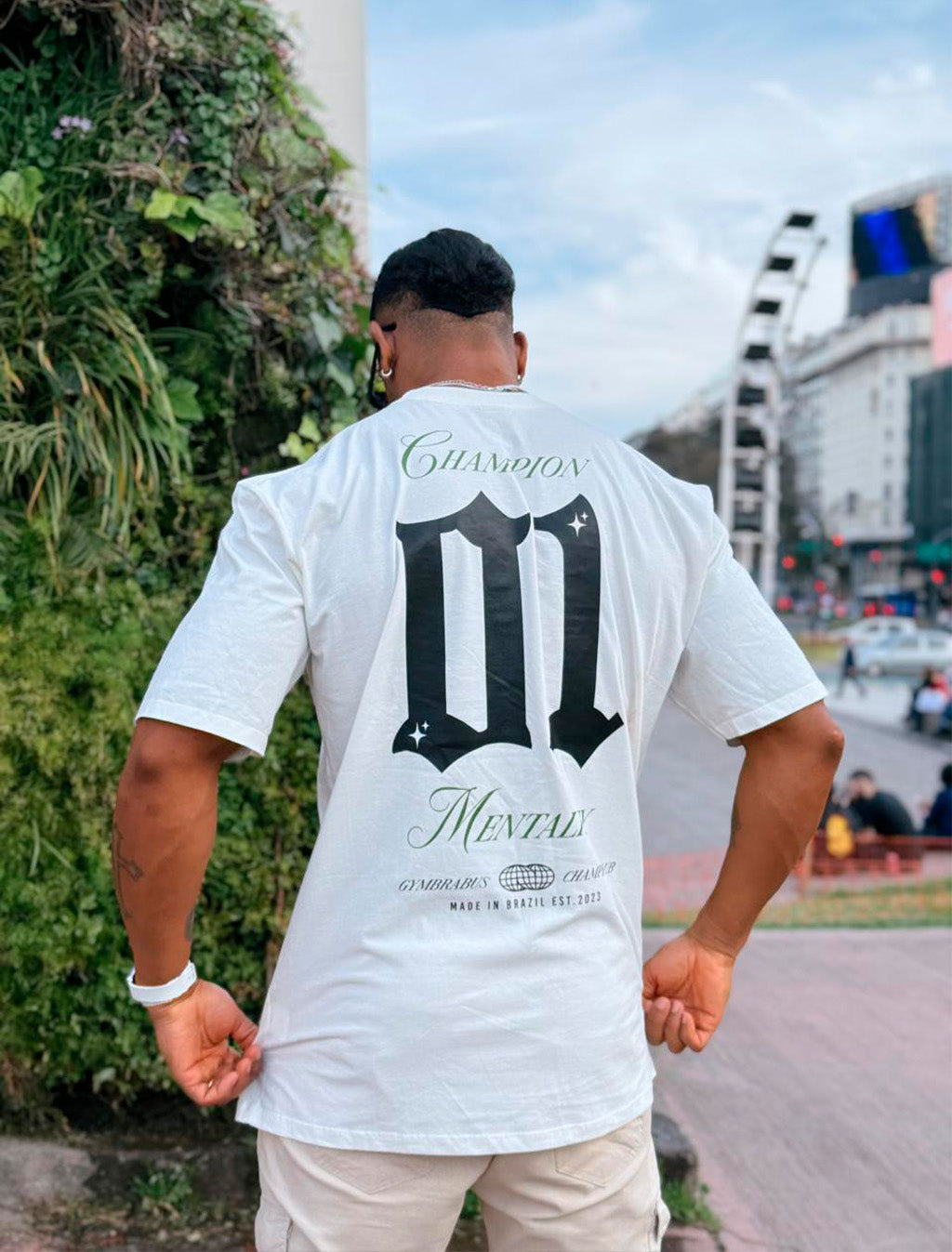Camiseta Oversized Champion 01 Off White