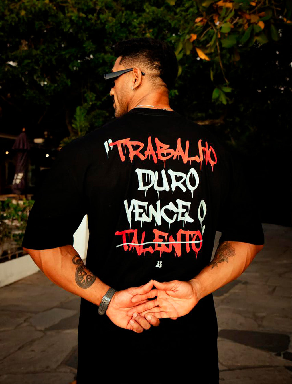 Camiseta Oversized Trabalho Duro Vence Talento Brabus